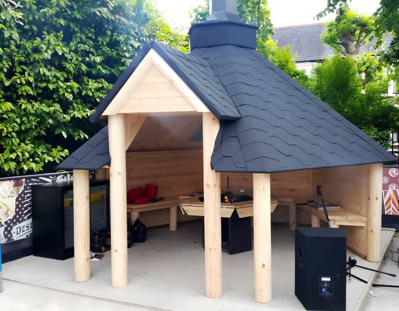 Grill Offene Grillkota Outdoor Grills Holz Grillecke Kota Offene bis 15 Personen von JV Möbel