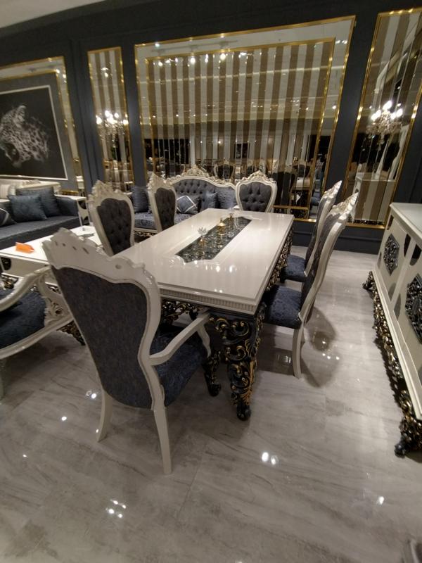 Großartiges Esszimmer Set Stilvoller Esstisch 4 Stühlen Elegant Set von JV Möbel