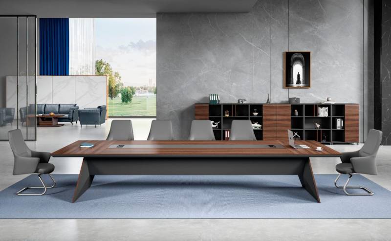 Große Bürotisch Konferenztisch Arbeitstisch Schreibtisch Holz Braun von JV Möbel