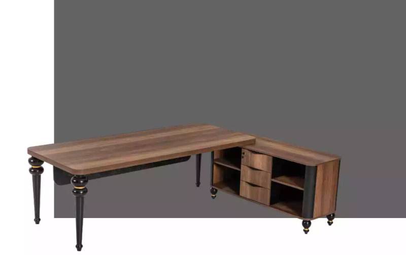 Großer Holz Eckschreibtisch Arbeitszimmermöbel Chef Tische Holzmöbel von JV Möbel