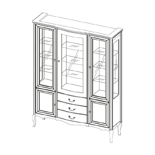 Großer Schrank Massiv Echtholz Rustikal Klassische Vitrine Vitrinenschrank PR-W3 Großer Schrank Massiv Echtholz Rustikal Klassische Vitrine Vitrinenschrank PR-W3 von JV Möbel