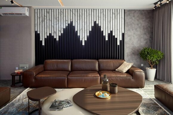 Großes 4-Sitzer-Sofa für das Wohnzimmer in Braun mit Weichen Kissen Neues Modell von JV Moebel