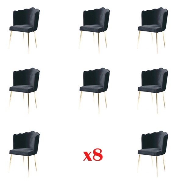 Gruppe Garnitur Set 8 Stühl Textil Stuhl Designer Polster Esszimmer von JV Möbel