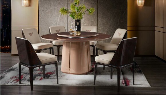 Gruppe Luxus Stuhl Garnitur Lehn Design Möbel Luxus Esszimmer Holz 4x Stühle von JV Möbel