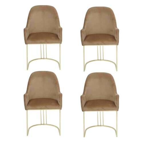 Gruppe Set 4x Sessel Stuhl Design Stoff Polster Stühle Esszimmer Textil von JV Möbel