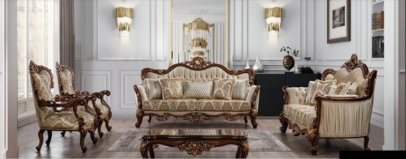 Gruppe Set 5tlg Sofagarnitur 3+3+1+1 Sitzer Couchtisch Sofa Sofas Couch Stoff von JV Möbel