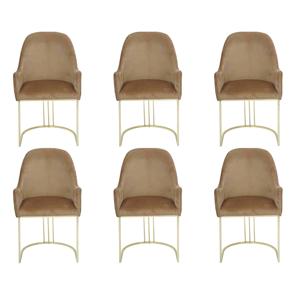 Gruppe Set 6x Sessel Stuhl Design Stoff Polster Stühle Esszimmer Textil von JV Möbel