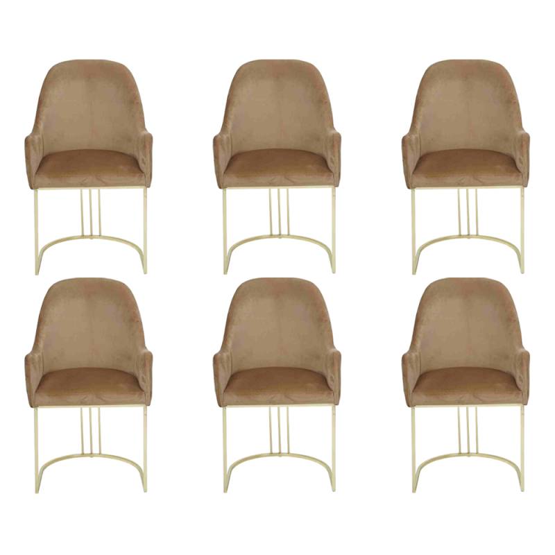 Gruppe Set 6x Sessel Stuhl Design Stoff Polster Stühle Esszimmer Textil von JV Möbel