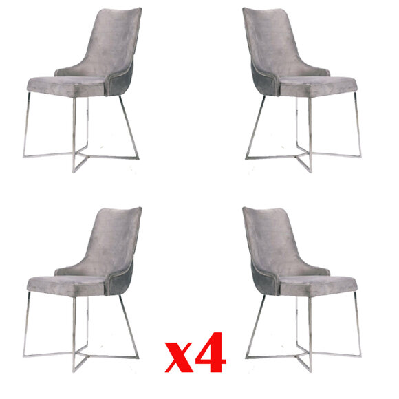 Gruppe Stühle Garnitur Textil Stoff Holz Gepolsterte Esszimmer Stühle Gruppe Stühle Garnitur Textil Stoff Holz Gepolsterte Esszimmer Stühle von JV Möbel