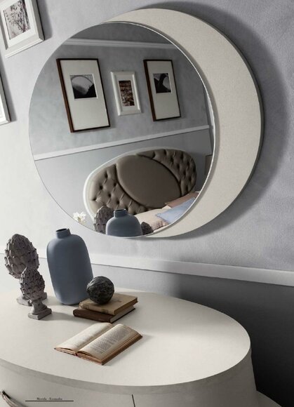 Hängespiegel Oval Spiegel Wellig Modern Schlafzimmer Design Luxus Italy Stil Neu von JV Möbel