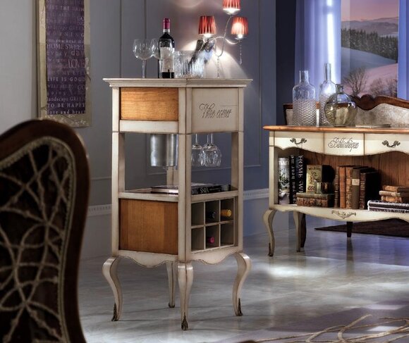 Hausbar Barschrank Bar Tisch Regal Weinregal Weinschrank Vitrine Luxus Schrank von JV Möbel