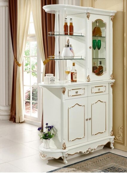 Hausbar Klassische Bar Regal Trennwand Schrank Schrank Vitrine Holz von JV Möbel