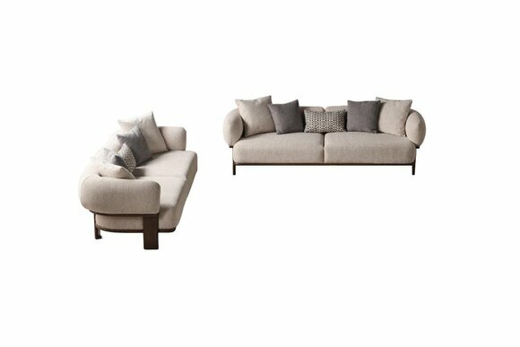Hellbeige Moderne Sofagarnitur Wohnzimmer 2x Dreisitzer Polster Sofas Hellbeige Moderne Sofagarnitur Wohnzimmer 2x Dreisitzer Polster Sofas von JV Moebel