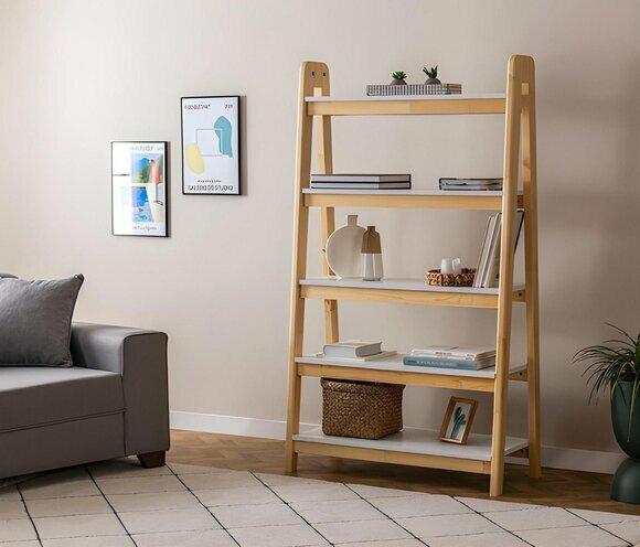 Hellbeiger Bücherregal Designer Wandregale Luxuriöser Holz Aktenschrank von JV Moebel