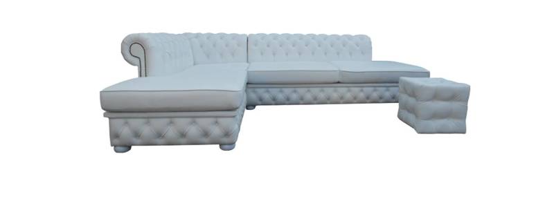 Hellblau Ecksofa Hocker Big Textil Stoff Chesterfield Sofas Sofas Möbel 2tlg. von JV Möbel