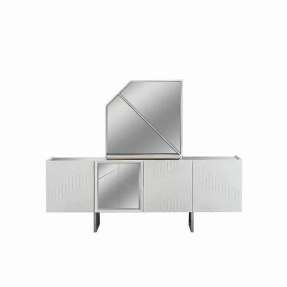 Hellgraue Anrichte Exklusive Kommode Wohnzimmer Sideboard Holz Möbel von JV Moebel