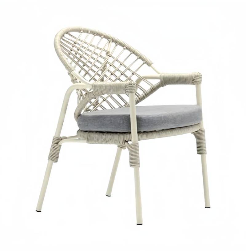 Hochwertig Terrasse Stuhl Grau Luxus Modern Stühle stilvoll Rattan Stil Möbel von JV Möbel