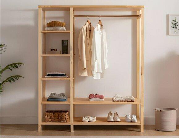 Hochwertige Flur Möbel Designer Garderobenständer Holz Kleiderständer von JV Moebel
