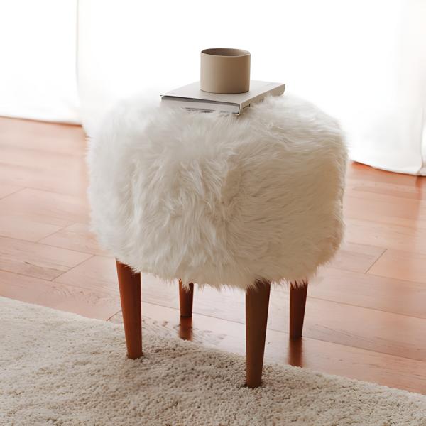 Hocker Fußhocker Puff Ottomane Sitz Stoff Wohnzimmer Sitzhocker Weiß von JV Möbel