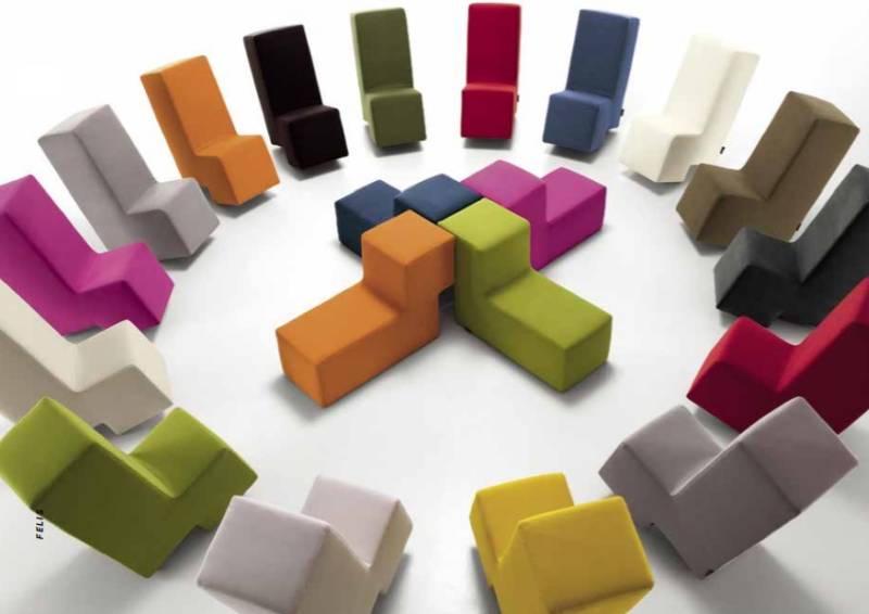 Hocker Ottoman Chaise Lounge Sitzbank Wohnzimmer Möbel gepolstert Fuß Italien von JV Möbel