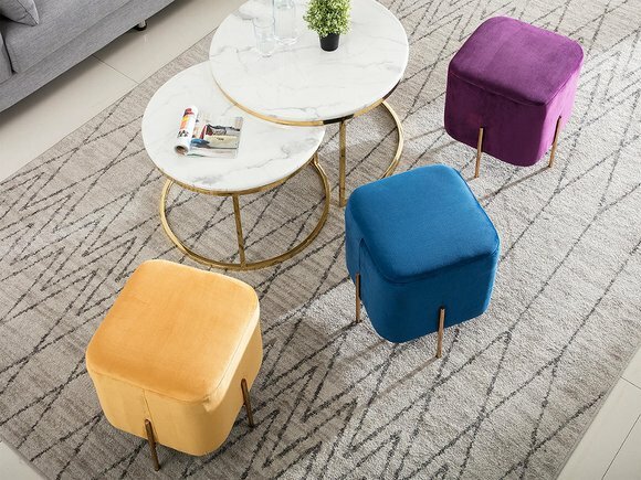 Hocker Polsterhocker Fuß Designer Ablage Möbel Wohnen Sitzbänke Sitz Hocker Polsterhocker Fuß Designer Ablage Möbel Wohnen Sitzbänke Sitz von JV Möbel