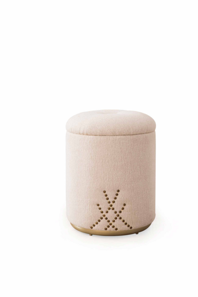 Hocker Pouf Sofa Polster Beistellhocker Fußhocker Ottomane Möbel Rundhocker Neu von JV Möbel