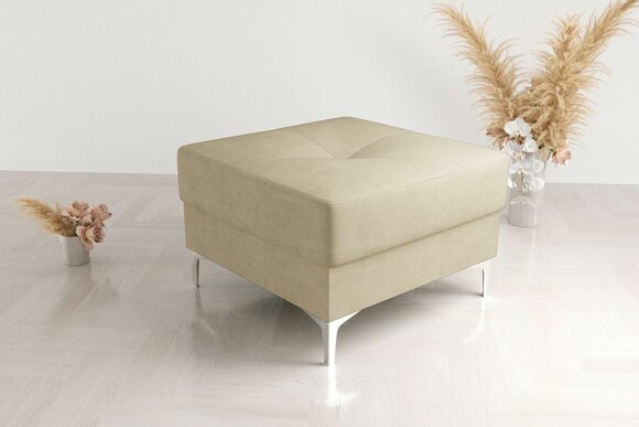 Hocker Textil Neu Modern Weiß Farbe Klein Design Stoff Fußhocker Pouffe Samt Neu von JV Möbel