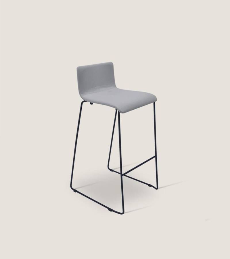 Hoher Grauer Barhocker Luxus Stühle Polsterbezug Designer Möbel Stil von JV Möbel