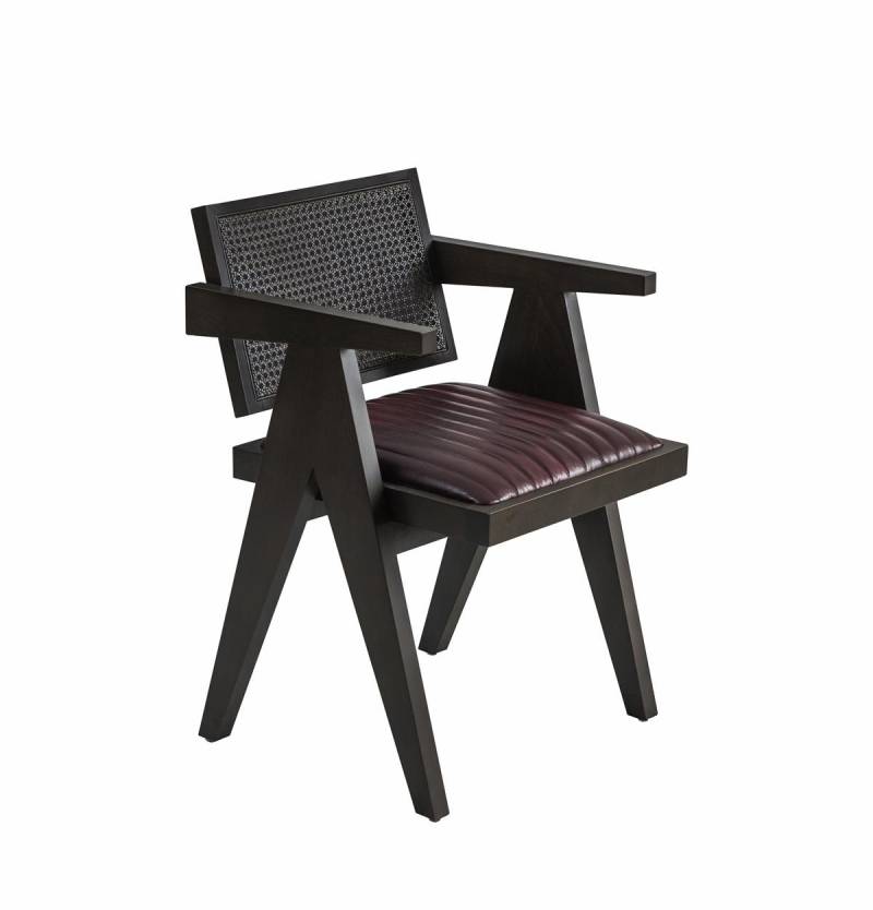 Holz stuhl Design Braun Armlehnstuhl Esszimmer Möbel Sitz Einrichtung Neu von JV Möbel