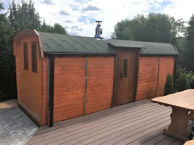 Holzsauna Gartensauna Saunafass Sauna Fasssauna Outdoor Sauna 6-10 Personen von JV Möbel