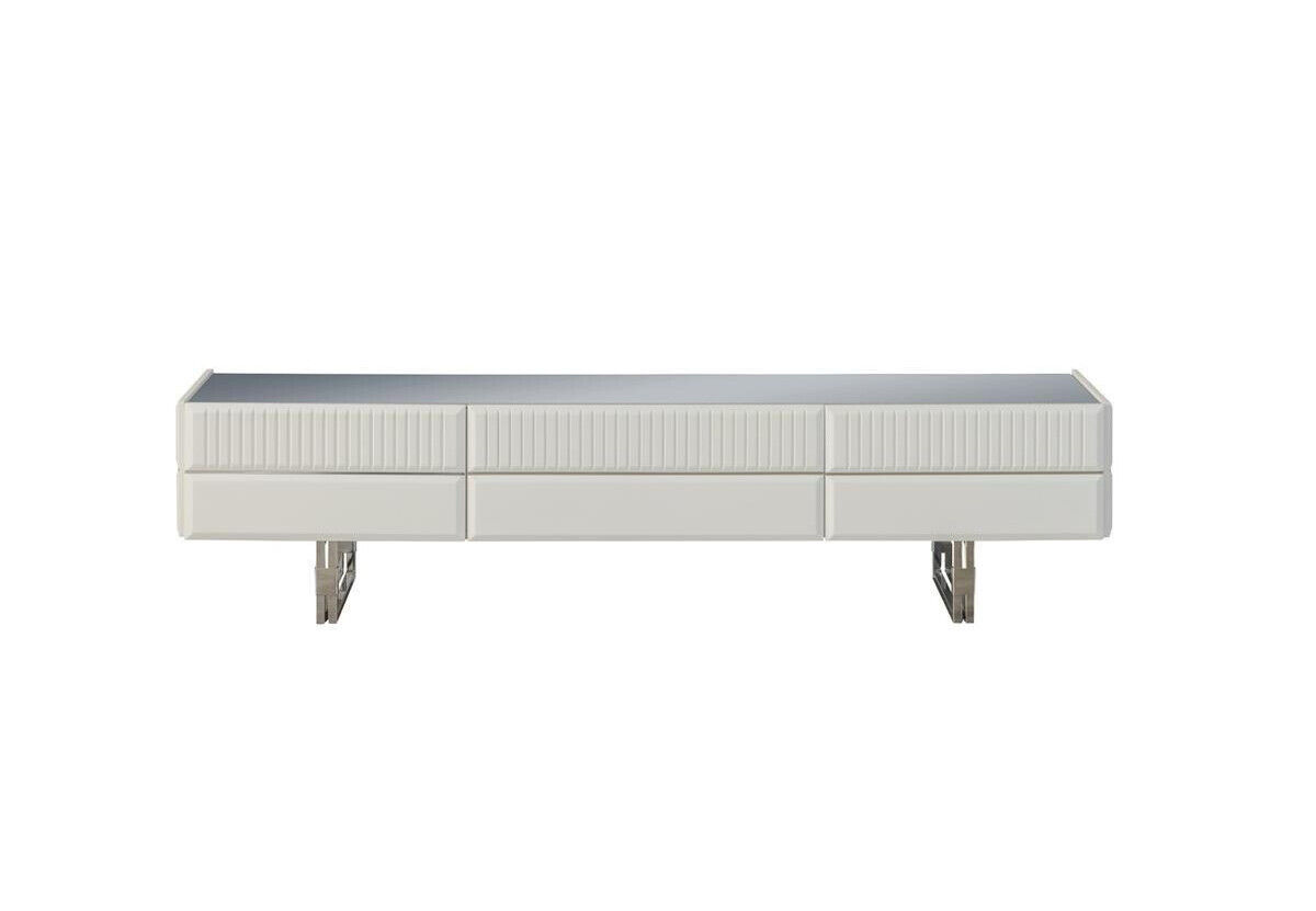 Holzschrank TV Ständer RTV Lowboard Schrank Holz Weiß Modern Sideboard Holzschrank TV Ständer RTV Lowboard Schrank Holz Weiß Modern Sideboard von JV Möbel