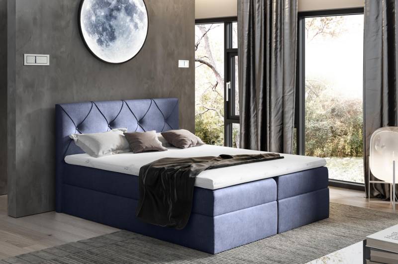 Hotel Modern Bett Schlafzimmer Betten 200x200 Boxspringbett Textil Design Doppel von JV Möbel