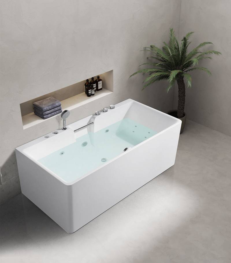 Indoor Whirlpool Badewanne Whirlwanne Home Spa Weiß Wanne Relax von JV Möbel
