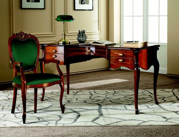 Italienische Klassisches Holz Möbel Luxus Design Schreibtisch Büromöbel von JV Möbel