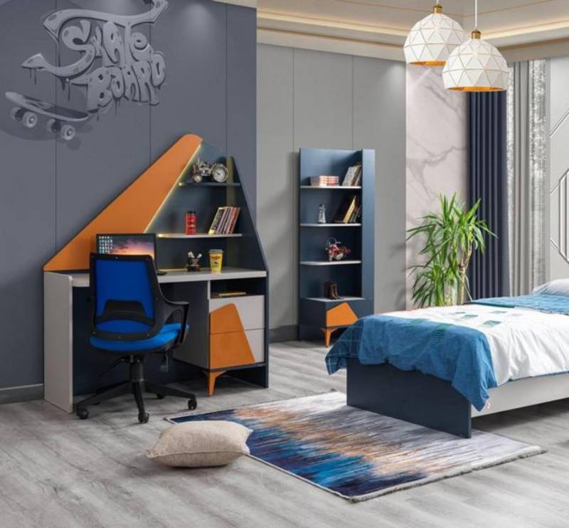 Jugendzimmer Set Schreibtisch Bücherregal Komplett Moderne Schränke Top-Qualität von JV Möbel