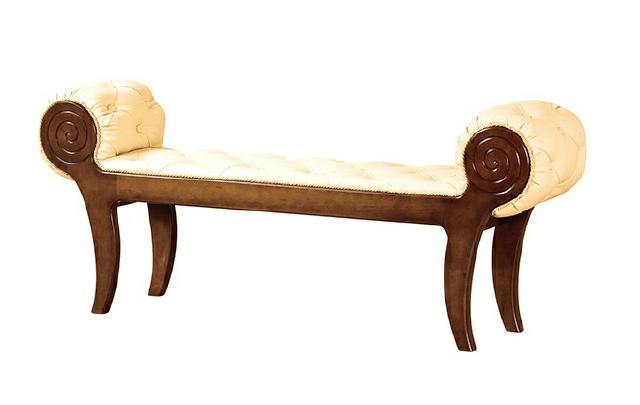 KLASSISCHER HOCKER RETRO RUSTIKAL FUßHOCKER OTTOMANE SITZBANK BANK - Model N von JV Möbel