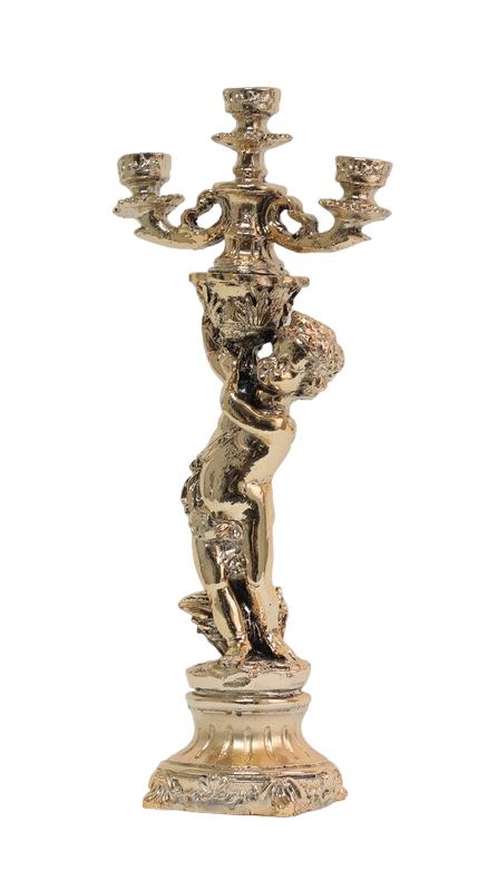 Kerzenständer Skulptur Baby Kerzenleuchter Vergoldet Leuchter Candle Holder Neu von JV Möbel