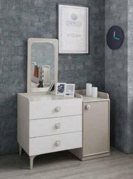Kinder Kommode Mit Spiegel Beige Modern Kommoden Designer Luxus Holz von JV Möbel