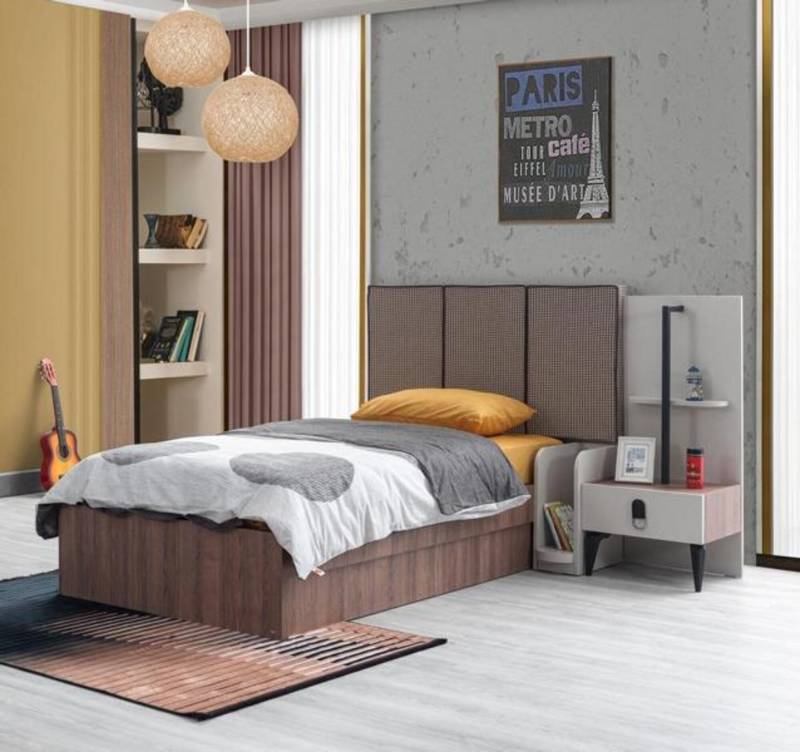 Kindermöbel Kinderbett Nachttisch Luxuriöser Holz Top-Qualität Möbel Braun von JV Möbel
