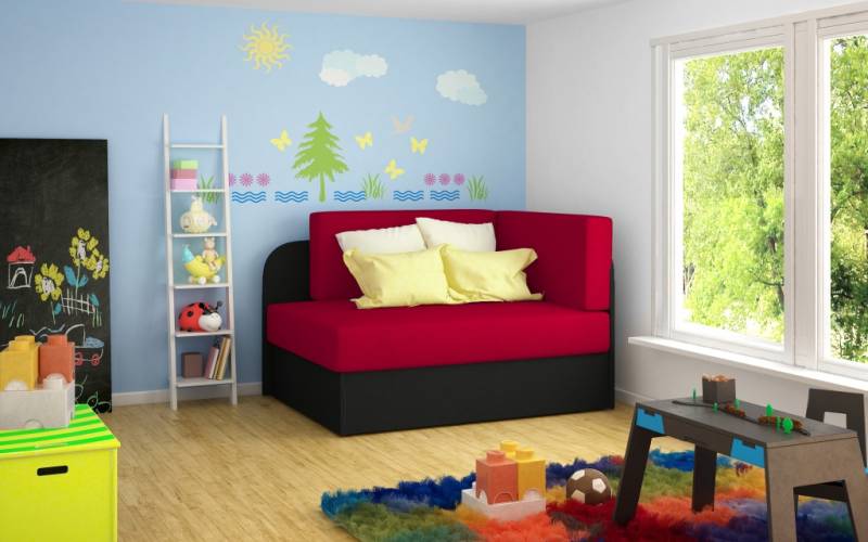 Kindersofa Couch Ecksofa Polstersofa Schlafsofa Schlaffunktion Bettkasten Zimmer von JV Möbel