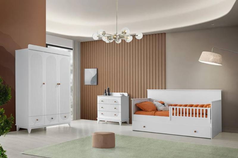 Kinderzimmer Modern Set Kinderbett Kleiderschrank Kommode Schlafzimmer Neu von JV Möbel