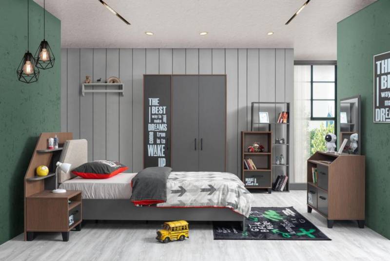 Kinderzimmer Set Kinderbett Nachttisch Kommode Kleiderschrank Buecherregal von JV Möbel