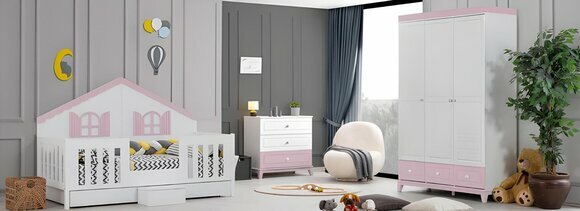 Kinderzimmer Set Modern Besteht aus Kinderbett Schrank Kommode 3tlg neu von JV Moebel