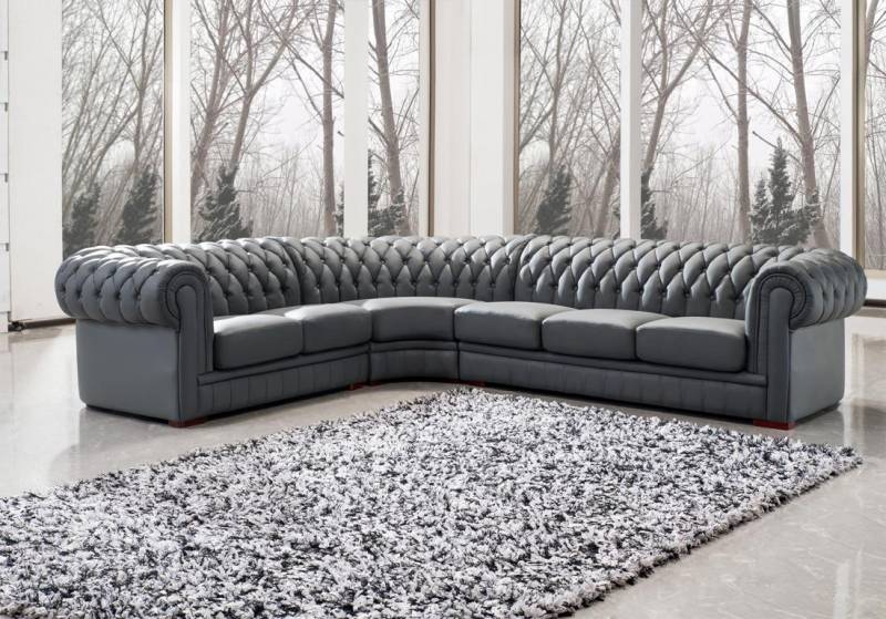Klassiche Chesterfield Polster Sitz Eck Leder Garnitur Wohnlandschaft Klassiche Chesterfield Polster Sitz Eck Leder Garnitur Wohnlandschaft von JV Möbel