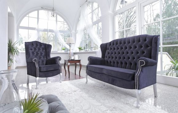 Klassische Chesterfield Zweisitzer 2er Sitzer Sofa Couch Polster Samt Couchen Klassische Chesterfield Zweisitzer 2er Sitzer Sofa Couch Polster Samt Couchen von JV Möbel