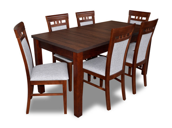 Klassische Designer Esszimmer Garnitur Holz Tisch + 6 Stühle Stuhl Garnitur Neu von JV Moebel