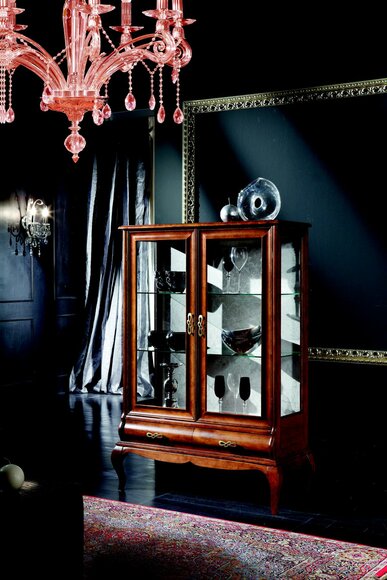 Klassische Möbel Holz Braun Vitrine Schicke Vitrineschrank Italienische Möbel von JV Möbel