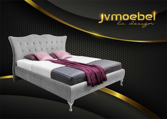 Klassische Schlafzimmer Betten Textil Bett Stoff Chesterfield 140x200 Doppelbett von JV Möbel