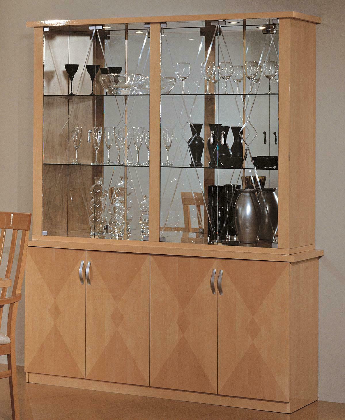 Klassische Vitrine Schrank Italienische Möbel Schränke Möbel Vitrinen Buche neu von JV Möbel