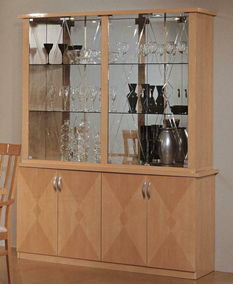 Klassische Vitrine Schrank Italienische Möbel Schränke Möbel Vitrinen Buche neu Klassische Vitrine Schrank Italienische Möbel Schränke Möbel Vitrinen Buche neu von JV Möbel